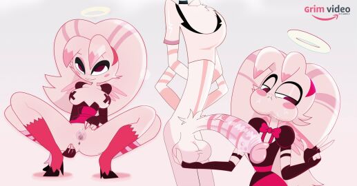 1boy 1girls 2024 4_arms angel_dust_(hazbin_hotel) anthro arachnid arthropod balls bodily_fluids clothing crop_top cum cum_on_face demon duo faceless_character faceless_male female femboy genital_fluids genitals gosgoz goz-o halo hazbin_hotel hi_res humanoid_genitalia humanoid_penis incest male male/female molly_(hazbin_hotel) multi_arm multi_limb pasties_only penis saggy_balls shirt spider topwear vein veiny_penis