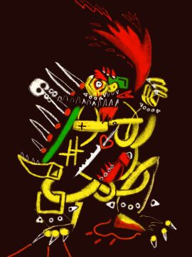 abstract_art absurd_res accessory anthro bodily_fluids bone bowser cagorical cock_ring fire hi_res jewelry koopa male male/male mario_bros nintendo penis penis_accessory penis_jewelry psychedelic scalie skull solo standing what