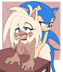 2024 absurd_res anthro anthro_on_anthro anthro_penetrated anthro_penetrating anthro_penetrating_anthro areola ass blue_body bouncing_breasts breasts brown_body cali_the_hedgehog duo eulipotyphlan female female_penetrated finger_in_mouth fish_hooking green_eyes hedgehog hi_res male male/female male_penetrating male_penetrating_female mammal multicolored_body nipples open_mouth open_smile penetration penile penile_penetration penis penis_in_pussy pussy sega senshion sex smile sonic_(series) sonic_the_hedgehog sonic_the_hedgehog_(series) tan_body tongue tongue_out two-tone_body vaginal_penetration