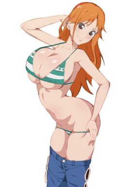 1girls 75ryrnyp9rtngjo adult adult_female arm_behind_head arm_tattoo armpits ass belly belly_button bikini bikini_bottom bikini_top blue_jeans blush blush_face blush_lines blushed_face blushing_at_viewer blushing_face blushing_female breasts busty busty_female cleavage closed_mouth_smile collarbone curvy curvy_body curvy_female curvy_figure curvy_hips curvy_thighs dot_nose elbows embarrassed_expression embarrassed_female female female_focus female_only fingers green_bikini green_bikini_bottom green_bikini_top green_string_bikini green_swimsuit green_swimwear groin hand_behind_head hand_on_hair hand_on_head hand_on_leg hand_on_own_hair hand_on_own_head hand_on_own_leg hand_on_own_thigh hand_on_thigh high_resolution highres hourglass_figure jeans large_breasts lean_figure legs light-skined_female light-skinned_female light_skin long_hair looking_at_viewer mature_female nami_(one_piece) narrow_waist navel one_piece orange-eyed_female orange-haired_female orange_eyebrows orange_eyes orange_hair posing shoulders sideboob simple_background slender_body slender_waist slim_female slim_waist smile smiley_face smiling_at_viewer smirk solo standing string_bikini striped_bikini striped_bikini_bottom striped_bikini_top striped_string_bikini striped_swimsuit striped_swimwear swimsuit swimwear thick_thighs thighs thin_waist underboob upper_body v-line white_background white_bikini white_bikini_bottom white_bikini_top white_string_bikini white_swimsuit white_swimwear wide_hips