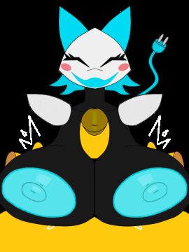 1boy 1girls 3:4 animated beat_banger beat_banger_(mod) big_breasts black_skin blush breasts closed_eyes deltarune deltarune_chapter_2 exposed_breasts female frisk frisk_(undertale) grabbing_breasts happy male open_mouth paizuri plug ra1den410 straight tasque_manager_(deltarune) toriel_beat_banger transparent_background undertale vertical_video