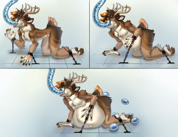 anthro belly belly_expansion belly_inflation big_belly bound deer egg egg_implantation eggnant expansion growth growth_sequence hi_res inflation male male_pregnancy mammal open_mouth oral_egg_implantation oviposition pregnancy pregnant pregnant_anthro pregnant_male progression rapid_pregnancy sequence solo_focus swallowing tentacle ulvbecker