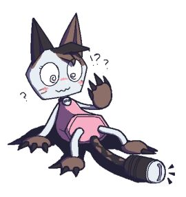 3_toes 4_fingers aliasing alpha_channel animate_inanimate bell bell_collar blush blush_lines bodily_fluids calico_pattern claws collar dandy's_world digital_media_(artwork) feet felid female fingers implied_transformation looking_at_self low_res mammal oagoner scraps_(dandy's_world) simple_background solo spiral spiral_eyes sweat sweatdrop toes transformation transparent_background