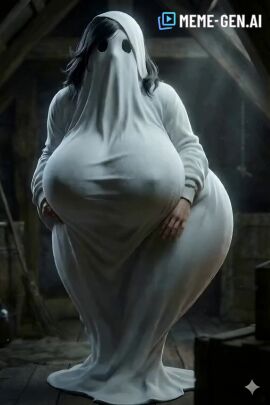 ai_animated ai_animation ai_generated ai_video animated awokose big_ass big_breasts big_butt big_thighs clothed covered covers cute_female ghost ghost_costume ghost_girl huge_ass huge_breasts huge_butt jiggle jiggle_butt jiggle_physics jiggling_breasts jiggling_butt no_sound sheets tagme thick_thighs video wide_hips