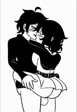 1boy 1boy1girl 1girls ahoge ambiguous_penetration andrew_graves ang3lpill3d animated arms_around_neck ashley_graves ass belt big_breasts black_hair blush bottomless breasts breasts_pressed_against_partner closed_eyes female green_eyes incest kissing long_sleeves male skirt standing_sex the_coffin_of_andy_and_leyley white_background