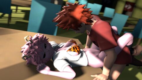 1boy 1girls 3d animated aroused black_sclera bottomless bra classroom classroom_desk clothed_sex eijirou_kirishima female female_penetrated horny kirimina leg_lock leopard_print leopard_print_bra looking_pleasured lying_on_back lying_on_table male male/female male_penetrating mina_ashido missionary_position moaning my_hero_academia open_shirt pussy sex sex_on_table shoes_on sound straight table_sex tagme tarrotherambler teenage_female teenager thrusting vaginal_penetration video voice