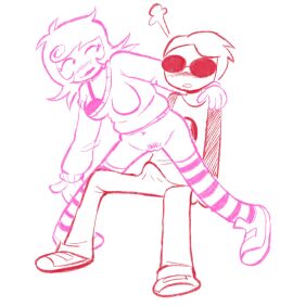 clothed clothed_male curly-haired_female curly_hair dave_strider female glasses headgear headwear homestuck incest male mother mother_and_son mother_and_son_(lore) partially_clothed partially_clothed_female partially_colored roxy_lalonde roxy_strider roxystriderdick shades short-haired_female short-haired_male short_hair son sunglasses sweater