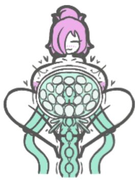 aplovestudio blush cumflation egg egg_implantation eggs female green_cum green_tentacles huge_breasts inflation nude_female original_character oviposition purple_hair solo_female tentacle tentacle_sex vaginal_penetration x-ray