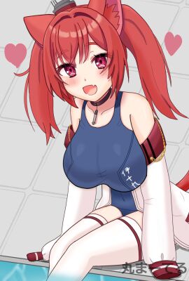 1girls azur_lane big_breasts breasts female i-19_(azur_lane) large_breasts red_eyes shortstack