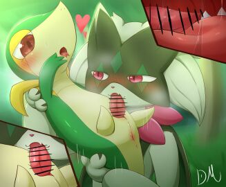 3_fingers ambiguous_gender ambiguous_penetrated anthro anthro_on_feral anthro_penetrated anus bedroom_eyes biped blush blush_lines bodily_fluids carrying_another censor_bar censored censored_genitalia censored_penis cheek_blush close-up digital_media_(artwork) dreammaker810 duo erection featureless_feet feet felid fellatio feral feral_penetrating feral_penetrating_anthro fingers fluffy_ears forked_tongue fur generation_5_pokemon generation_9_pokemon genitals glistening glistening_body glistening_genitalia glistening_penis grass green_body green_hands half-closed_eyes heart_symbol hi_res ineffective_censorship inside_mouth internal internal_fellatio internal_oral looking_at_another looking_at_partner looking_pleasured male male/ambiguous male_penetrating male_penetrating_ambiguous mammal markings meowscarada motion_lines multicolored_body narrowed_eyes nintendo nude open_mouth oral oral_penetration outside penetration penile penile_penetration penis penis_in_mouth penis_on_tongue plant pokemon pokemon_(species) red_eyes reptile saliva saliva_on_penis saliva_string scalie seductive serpentine sex size_difference smaller_male snivy spread_legs spreading stand_and_carry_position standing standing_sex sweat tail tailbutt tapering_penis tongue tongue_out tree two-tone_body white_body white_fur yellow_markings zoophilia