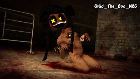 1girls 3d black_hair black_sclera breasts cyn_(murder_drones) cyntessa_(murder_drones) female female_only garry's_mod gore guro kidtheboonrg murder_drones naked naked_female nightmare_waifu nude nude_female robot sharp_teeth sitting sitting_on_ground sitting_on_knees solo tongue tongue_out yellow_eyes