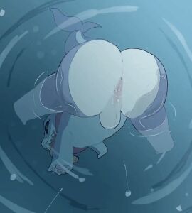 1boy anal_fluids animal animated anthro anus ass backsack balls ballsack bestiality big_ass big_butt blue_body blue_skin bodily_fluids bouncing_ass clapping collar collar_only curvy curvy_figure femboy feral fish furry genitals huge_ass jeff_the_land_shark male male_only marine marvel marvel_comics marvel_rivals nude paint paws raburesu shark solo tail underwater water white_body white_skin wide_hips