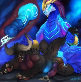 4_fingers abs anal anal_fingering anal_masturbation anal_sex animal_genitalia anthro anthro_only anus asian_mythology aurelion_sol balls biceps big_penis big_tail blue_body blue_eyes bodily_fluids capcom claws clenched_teeth conditional_dnp cum detailed_background dragon dripping east_asian_mythology eastern_dragon erection fingering fingering_self front_view gay genital_fluids genital_slit genitals hi_res horn humanoid_hands knotted_equine_penis league_of_legends long_penis looking_at_viewer male male_only masculine_male masturbation monster_hunter monster_hunter_world muscular muscular_male mythology nails nergigante nude pecs penetration penis pink_penis precum presenting presenting_anus presenting_penis raised_arm riot_games scales scalie sex sharp_teeth slit snout solo spread_legs spread_wings spreading standing teeth thick_penis thick_tail thick_thighs tojo_the_thief triceps video_games wings yellow_eyes