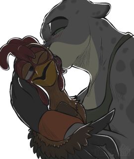 chicken_joe crack_pairing crack_ship dreamworks furry kissing kitty_kat_(the_bad_guys) pepe_el_pollo sony_corporation surf's_up the_bad_guys trollreno