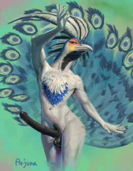 absurd_res accipitriform animal_genitalia animal_penis antennae_(anatomy) anthro arjuna avian bird black_flesh epsilon equine_genitalia equine_penis erection feathers femboy fronds galliform genitals hi_res hybrid long_blue_tiger_moth male peacock_feather peafowl penis phasianid secretary_bird slim solo white_body white_feathers