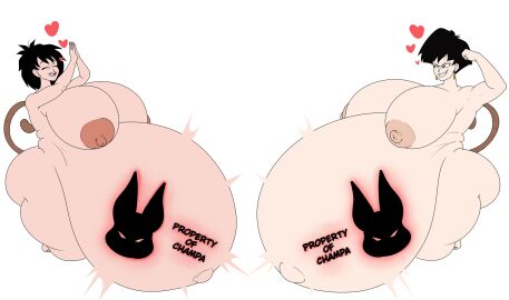 2girls ass big_ass big_belly big_breasts big_butt big_nipples breasts champa champanized curvaceous curvy curvy_body curvy_female curvy_figure dragon_ball dragon_ball_super dragon_ball_z edited female female_focus gigantic_breasts gine heart heart-shaped_pupils heart_eyes hyper_belly hyper_breasts pregnancy pregnant pregnant_belly pregnant_female saiyan saiyan_female saiyan_tail seripa smiling submissive submissive_female