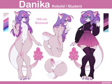 2024 4_fingers anthro anus areola ass backsack balls ballsack biped black_clothing black_footwear black_legwear black_socks black_sweater black_thigh_highs black_thigh_socks black_topwear blue_eyes bottomwear character_name claws clothed clothing color_swatch countershade_face countershade_scales countershade_tail countershade_torso countershading danika_(onomari) digital_media_(artwork) english_text erection eyelashes eyewear femboy fingernails fingers flaccid footwear foreskin full-length_portrait fully_clothed genitals gesture glans glasses hair hand_gesture hi_res horn humanoid_genitalia humanoid_penis kobold legwear long_hair male model_sheet nails navel nipples off/on onomari open_mouth penis pink_anus pink_areola pink_body pink_bottomwear pink_clothing pink_glans pink_nipples pink_scales pink_skirt pink_tongue pleated_skirt portrait purple_hair rear_view round_glasses scales scalie shaded simple_background skirt socks solo standing sweater tail text thigh_highs thigh_socks toe_claws tongue tongue_out topwear uncircumcised v_sign white_background white_body white_scales