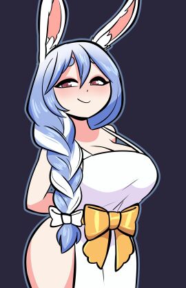 1girls apron apron_only breasts female female_only hololive hololive_fantasy hololive_japan holomilfs huge_breasts jek_korpen naked_apron not_porn pekomama sfw smug tagme thighs virtual_youtuber vtuber vtuberfanart