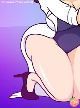 animated anus ass ass_focus big_breasts breasts brown_hair butt butt_focus cherri_(peachypop34) cherries clone earrings glasses heels labcoat lips loop music nipples painted_nails peachypop34 presenting_ass pussy scientist slapping_butt smacking_ass sound sound_effects spreading tagme thick_thighs video