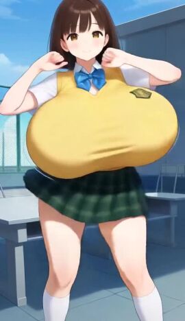 ai_generated animated dancing gigantic_breasts school_uniform tagme video