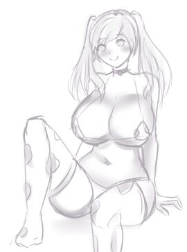 1girls @_@ bikini breasts cow_bikini cow_print cow_print_bikini cowkini female femsub fire_emblem fire_emblem_awakening huge_breasts hypnosis micro_bikini mind_control nintendo robin_(fire_emblem) robin_(fire_emblem)_(female) swirly_eyes thighhighs twintails valvalis wide_hips