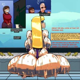 2d 2d_(artwork) 2girls aged_up ass back_view backboob bad_edit bald_male big_ass big_breasts blonde_hair bottom_heavy breasts brown_hair butler caucasian caucasian_female dialogue edit edited erection female female_focus female_only full_lips futa_on_female futanari gravity_falls intersex libi_dos looking_away mabel_pines male mustache pacifica_northwest purple_bikini shiny_hair shiny_skin sitting skimpy_bikini sling_bikini uninterested wet_body