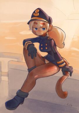 1girls admiral_brickell anthro bare_legs bloons_tower_defense c3ilin female female_only furry haplorhine monkey monkey_girl panties primate relaxed sitting solo wholesome