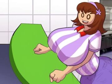 1girls ai ai_animation ai_generated ass big_breasts bikini breasts brown_hair clothed clothed_female female female_only flex-jv flipline_studios grok huge_breasts indoors jm_bull_64 large_ass open_mouth papa_louie penny_(papa_louie) short_hair smile solo solo_female tagme video