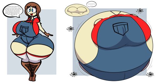 big_ass big_breasts breasts bubble_butt female huge_ass huge_breasts hyper_ass hyper_breasts inflation puffster3 tagme thick_thighs wide_hips