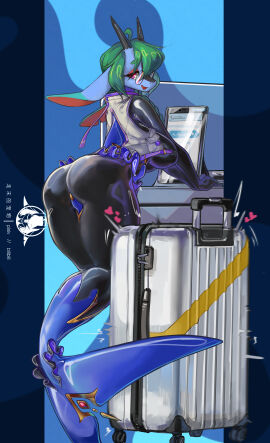 2024 abstract_background absurd_res ambiguous_gender anal anal_plug anal_sex anthro ass bent_over_furniture big_ass big_breasts big_butt black_bodysuit black_clothing black_latex black_skinsuit blue_background blue_fin blue_latex bodysuit bondage bound breasts buttplug buttplug_in_ass buttplug_insertion chinese_description clothing container_bondage curvy_figure digital_media_(artwork) digital_painting_(artwork) dorsal_fin dragon duo ears_down eastern_dragon english_description eye_through_hair eyewear female fin flukes frilly frilly_clothing full-length_portrait furgonomic_topwear furgonomics fused_legs glasses glistening glistening_latex green_hair hair heart_reaction hi_res horn hourglass_figure implied_bondage jacket jpg latex latex_bodysuit latex_clothing latex_skinsuit long_ears looking_at_viewer looking_back looking_back_at_viewer marine merfolk mermaid_suit motion_blur mythological_creature mythological_scalie mythology object_in_ass one_eye_obstructed penetration pince-nez pink_eyes pivoted_ears plug_(sex_toy) plug_insertion portrait round_glasses scalie screen sex_toy sex_toy_in_ass sex_toy_insertion shanher shanher_(character) side_mouth signature simple_background skinsuit small_waist split_form suitcase suitcase_bondage teal_dipstick_ears tight_clothing tongue topwear translucent translucent_hair tremble_lines tremble_spikes zipper