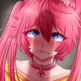 animal_ears blue_eyes blush blush_lines clothed cock cock_shadow cute degradation dick dick_shadow embarrassed face_focus female female_focus fox_ears fox_girl huge_cock imminent_fellatio imminent_oral imminent_sex kemonomimi kitsune long_cock long_dick long_penis looking_at_penis looking_up male nervous_sweat pale_skin penis penis_awe penis_shadow pink_hair pinkeiru pinkeiru_(vtuber) pov scared_expression silhouette silhouetted_penis solo_focus sweat sweatdrop twintails virtual_vtuber virtual_youtuber