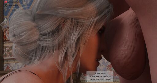 2futas 3d balls big_balls ciri comic dickgirl futa_only futanari huge_balls intersex the_witcher_(series) triss_merigold white_hair