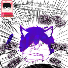 black_hair blowjob breasts cat_tail collar cum cum_in_mouth cum_inside deepthroat female gdc_64 huge_cock incest male mari_(omori) nude nude_female omori omori_(character) oral paizuri paizuri_hug paizuri_lead_by_female penis purple_hair