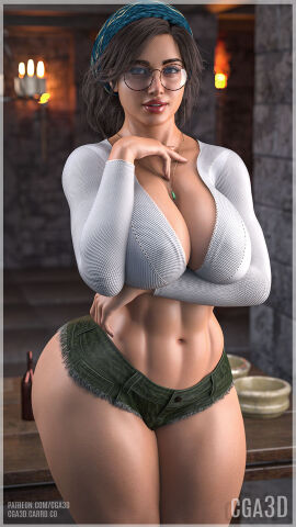 1girls 3d abs alma_(monster_hunter_wilds) ass big_ass big_breasts breasts brown_hair bust busty capcom cga3d curvaceous curvy curvy_figure erotichris female female_focus hips hourglass_figure large_breasts legs light-skinned_female light_skin mature mature_female monster_hunter monster_hunter_wilds muscular muscular_female slim_waist thick thick_hips thick_legs thick_thighs thighs top_heavy video_games voluptuous waist wide_hips