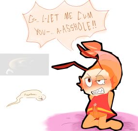 anthro beefydi2763 cum_leaking dandy's_world edging male male_only on_knees orgasm_denial shrimpo_(dandy's_world) yaoi