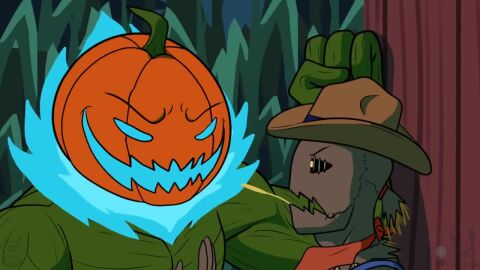 2boys anal anal_sex animated arms_behind_head artist_name ass back_view blowjob blush brown_skin cum cum_in_ass cum_inside dasinbun duo erection fellatio fire first_person_view gay green_body green_skin halloween hi_res holidays humanoid laying_down long_playtime longer_than_one_minute male male/male mammal masturbating_other masturbation moan moaning muscular muscular_male naughty_rexkuro nude nude_male on_knees oral oral_sex orgasm pants pants_down partially_clothed penetration penis pov pumpkin pumpkin_head pumpkin_head_(character) reverse_cowgirl_position scar sex smaller_male standing tagme video voice_acted