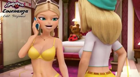 ai_generated animated chloe_bourgeois ferjuasi imminent_sex implied_lesbian implied_yuri miraculous:_tales_of_ladybug_and_cat_noir miraculous_ladybug phone phone_call tagme underwear underwear_only video yuri