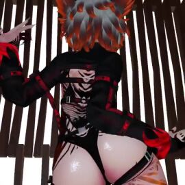 1girls 3d animal_ears animated blue_eyes fat_ass flameknight7 looking_at_viewer mostly_clothed multicolored_hair no_sound orange_hair shaking_ass shaking_butt shorter_than_10_seconds solo swaying_hips tagme tattoo tattoos tattoos_everywhere teal_eyes thick_thighs thighhighs video vrchat vrchat_avatar