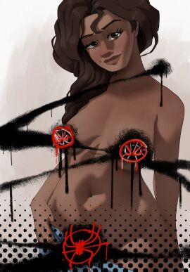 1girls 2024 2d 2d_(artwork) 2d_artwork ass breasts censored censored_breasts censored_genitalia censored_pussy coolerinker dark-skinned_female dark_skin female hair inker_comics inkershike looking_at_viewer marvel marvel_comics milf nude pussy rio_morales rio_morales_(spider-verse) seductive seductive_look smile solo spider-man:_across_the_spider-verse spider-man:_into_the_spider-verse spider-man_(series) tagme uncensored_version_available undressing