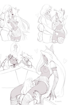 2boys 2girls angel angel_dust_(hazbin_hotel) angel_girl black_and_white breasts bubbledark canon_couple chaggie charlie_morningstar_(hazbin_hotel) clothed demon demon_girl digital_drawing_(artwork) eye_patch female female/female gay hazbin_hotel husk_(hazbin_hotel) kissing lesbian licking_pussy male male/male masturbating masturbating_other masturbation penis pussy ribbon tongue_kiss touching_penis touching_pussy vaggie_(hazbin_hotel) vivienne_medrano vivziepop wholesome yuri