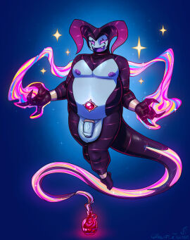 1boy absurd_res accessory balls big_balls bodysuit clothing cock_ring curved_horn demon demon_humanoid fangs flaccid foreskin genie genitals half-closed_eyes hi_res horn huge_balls humanoid humanoid_genitalia humanoid_penis jewelry lamp lapinbeau magic magic_user male male_only narrowed_eyes navel navel_piercing no_pupils non-human non-human_only open_mouth open_smile penis penis_accessory penis_jewelry piercing purple_sclera skinsuit slightly_chubby slightly_chubby_humanoid slightly_chubby_male smile solo teeth tight_clothing toony_face uncircumcised