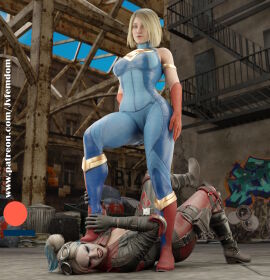 2girls 3d absurd_res arrogant ass batman_(series) beaten between_legs between_thighs blender blonde_hair boot_fetish catfight catsuit crush crushing dc dc_comics defeated dominant dominant_female domination dominatrix elbow_gloves female female/female female_domination female_on_female female_only femdom fight harley_quinn harley_quinn_(injustice) helpless highres humiliated humiliating humiliation injustice_2 jpeg jvfemdom kara_danvers kara_zor-el knee_boots leather_boots legs looking_pleasured multiple_females multiple_girls outdoors outside pinned pinned_down ponytail pose round_ass round_butt sadism sadistic sadistic_female short_hair smile smirk smug smug_face smug_grin stepped_on stepping_on_head submission submission_hold submissive supergirl supergirl_(injustice) superheroine superman_(series) thick_ass thick_thighs thighs trample trampling twintails utter_domination voluptuous voluptuous_female wrestling yuri