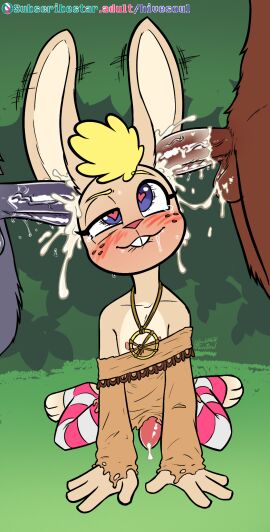 2024 animal_genitalia animal_penis anthro anthro_on_anthro anthro_penetrated anthro_penetrating areola biped bite biting_lip biting_own_lip black_body blonde_hair blue_eyes blush blush_lines bodily_fluids brown_body buckteeth clothed clothing countershade_torso countershading cum cum_in_ear cum_inside cum_on_penis cum_splatter double_penetration drooling ear_penetration erection eyebrows faceless_character faceless_male femboy freckled_face freckles genital_fluids genitals group group_sex hair heart-shaped_pupils heart_symbol hi_res humanoid_genitalia humanoid_penis jewelry kneeling lagomorph leaking_cum legwear leporid looking_pleasured male male/male male_penetrated male_penetrating male_penetrating_male mammal mostly_offscreen_character multicolored_body necklace nipples nude off_shoulder partially_clothed pattern_clothing pattern_legwear pattern_stockings penetration penile penile_penetration penis penis_in_ear pink_nose rabbit saliva sex short_hair solo_focus soulcentinel stockings striped_clothing striped_legwear striped_stockings stripes sweat tan_body tears tears_of_pleasure teeth threesome trio two-tone_body white_body yaoi