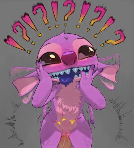 2024 4_fingers absurd_res alien ambiguous_penetration angel_(lilo_and_stitch) antennae_(anatomy) anthro anthro_penetrated athletic athletic_female black_eyes blue_tongue blush bodily_fluids chest_tuft claws digital_drawing_(artwork) digital_media_(artwork) dipstick_fingers disembodied_penis disney experiment_(lilo_and_stitch) eyelashes female female_penetrated finger_claws fingers fur genital_fluids genitals grey_background hi_res human human_penetrating humanoid_genitalia humanoid_penis light-skinned_male light_skin lilo_and_stitch male male/female multicolored_body multicolored_fur napalm_express no_pupils partial_male penetration penis pink_antennae pink_body pink_ears pink_fur pussy sex sharp_teeth simple_background smaller_female straight tan_body tan_fur teeth tongue tongue_out tuft two-tone_body two-tone_fur vaginal_fluids