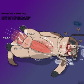 3_toes anal anal_sex animate_inanimate anthro ass balls big_penis bodily_fluids cum cum_in_ass cum_inside cum_on_arm cum_on_balls cum_on_face cum_on_feet cum_on_ground cum_on_leg cumshot daely dialogue disembodied_penis duo ear_piercing ear_ring ejaculation erotiotter excessive_cum excessive_genital_fluids feet fucked_silly fuzzy genital_fluids genitals hands-free heart_eyes heart_symbol hi_res inflation knot knotted_penis living_plushie male male/male mammal mustelid neck_tuft otter penetration penis piercing plushie plushification questionable_consent ring_piercing toes tongue tongue_out transformation tuft