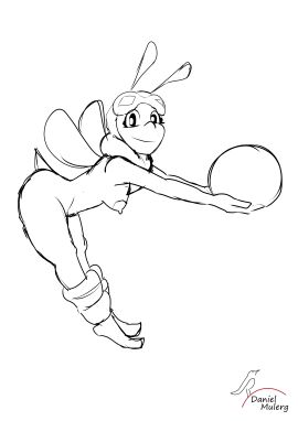 absurd_res antenna_hair antennae antennae_(anatomy) ass ass_focus ass_up bee breasts breasts_out commercials female female_focus female_only furry glasses honey_bee honey_pops insect_girl insect_wings insects loopy markings mascot medium_breasts miel naughtydanielew no_color nude nude_female short_hair sketch socks thick_thighs thigh_boots thigh_highs thighs wings