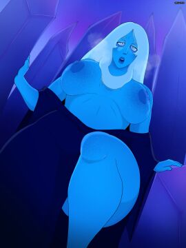 1girls big_breasts blue_diamond_(steven_universe) blue_skin breasts breasts_out busty diamond_authority dress dress_aside female female_only hassdr4w heavy_breathing horny horny_female large_breasts looking_at_viewer no_bra png solo steven_universe taller_female thick_thighs thunder_thighs wide_hips