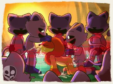 anal anal_sex anthro ass balls blush bodily_fluids breasts canid canine canis catnap_(poppy_playtime) clothed clothing comic critters_(poppy_playtime) cum digital_media_(artwork) dogday_(poppy_playtime) domestic_cat domestic_dog duo erection felid feline felis fur furry_only genital_fluids genitals group hi_res male male/male male_only male_penetrated male_penetrating male_penetrating_male mammal mob_entertainment no_humans notsafeforwanking nude open_mouth penetration penile penis poppy_playtime poppy_playtime_(chapter_3) purple_body sex smile smiling_critters tail