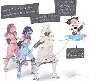 absurd_res anal anal_hook anal_sex anthro armbinder arms_tied asphyxiation auction balls balls_stretcher binder_(restraint) blush bodily_fluids bondage bondage_gear bound bound_together bovid breath_play caprine captured capturing chastity_cage chastity_device cobondage cock_and_ball_torture cock_and_balls_torture collar deltarune dildo dildo_in_ass dildo_insertion english_text enslaved female flat_chastity_cage futanari gag gagged gay gay_male genital_fluids genital_torture genitals goat group hands_behind_back hi_res horn humanoid_genitalia humanoid_penis intersex kinkykong kris_(deltarune) male male_penetrated mammal nipple_fetish nipple_penetration nipple_play nipples nose_plugs object_in_ass penetration penile penile_penetration penis plug_(sex_toy) ralsei restraints sex_toy sex_toy_in_ass sex_toy_in_nipple sex_toy_insertion slave slave_auction spamton_g_spamton stomach_bulge submissive susie_(deltarune) text torture_device trapped trapped_together trio trio_focus undertale_(series) urethra urethral urethral_bulge urethral_insertion urethral_penetration urethral_plug yaoi