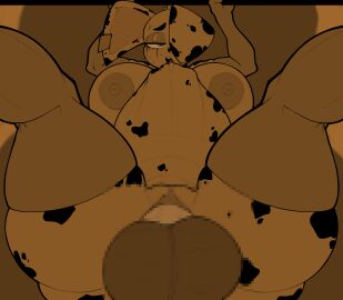 anthro balls dalmatian dog_girl female furry horsecock jacksito_(artist) juggernautrl male penis pleasure_face stomach_deformation testicles zoophilia